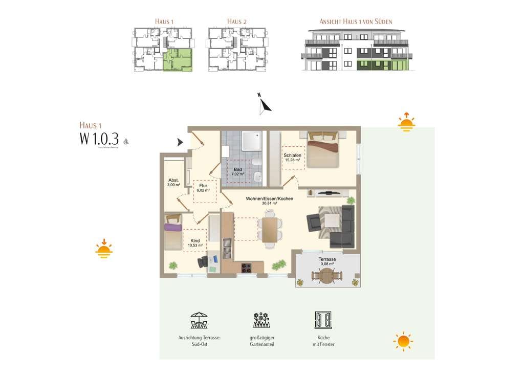 Immobilie in Rieden - Neubauwohnung! 3-Zimmer in Rieden-Zellerberg / W1.0.3 - Bild 4
