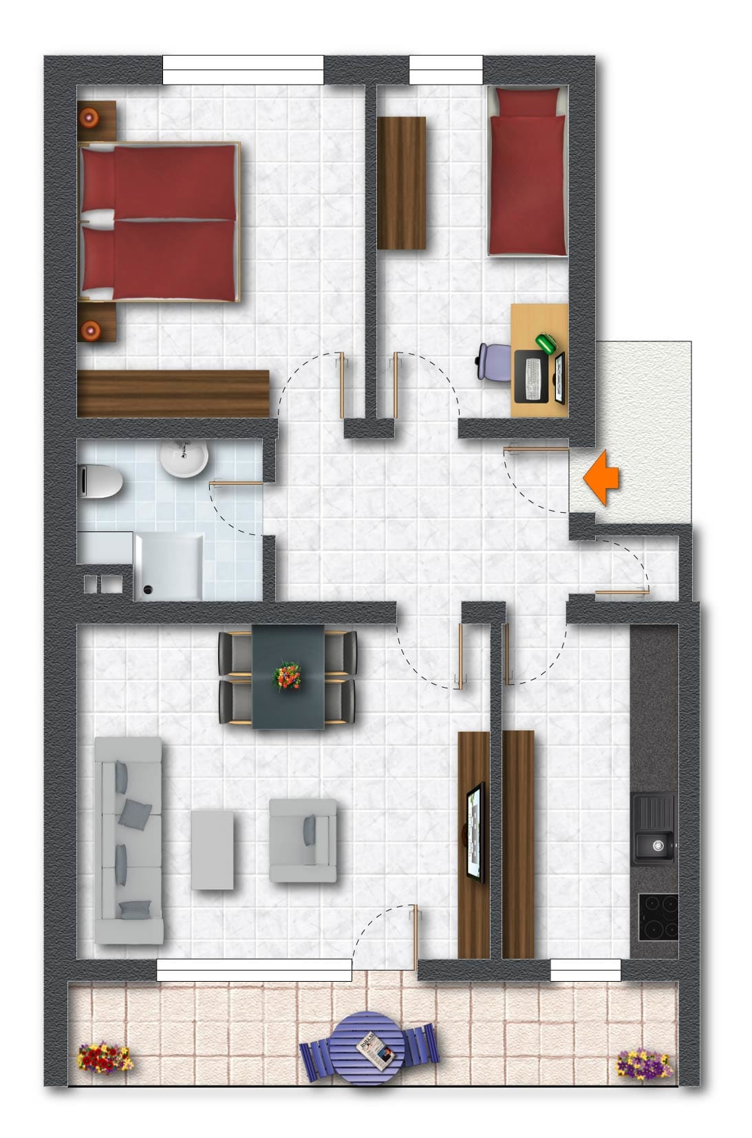 Immobilie in Willich - Wohnungen mit Balkon, 3 Zimmer, teilweise mit Kfz-Stellplatz, zentrumsnah *provisionsfrei - Bild 4