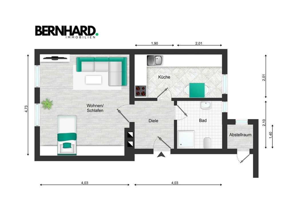 Immobilie in Herne - Sanierungsbedürftige Eigentumswohnung mit Terrasse - Innenstadtlage - Bild 3