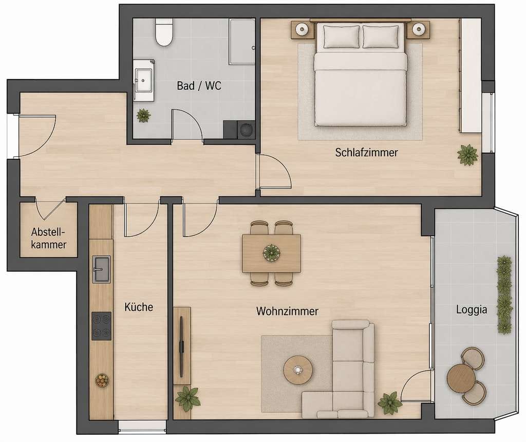 Immobilie in Waldkraiburg - 2-Zi.-Wohnung mit Balkon, Aufzug, Stellplatz – ideal für junge Paare - Bild 0