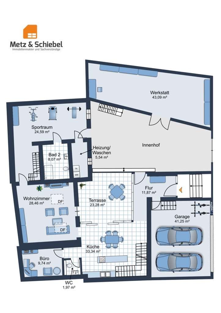Immobilie in Hofheim am Taunus - Hofheim-Wallau! Wohnen auf 270 m² - top-saniert! 7 Zimmer, 2 Bäder, Garage (2 Stpl.), Dachterrasse! - Bild 1