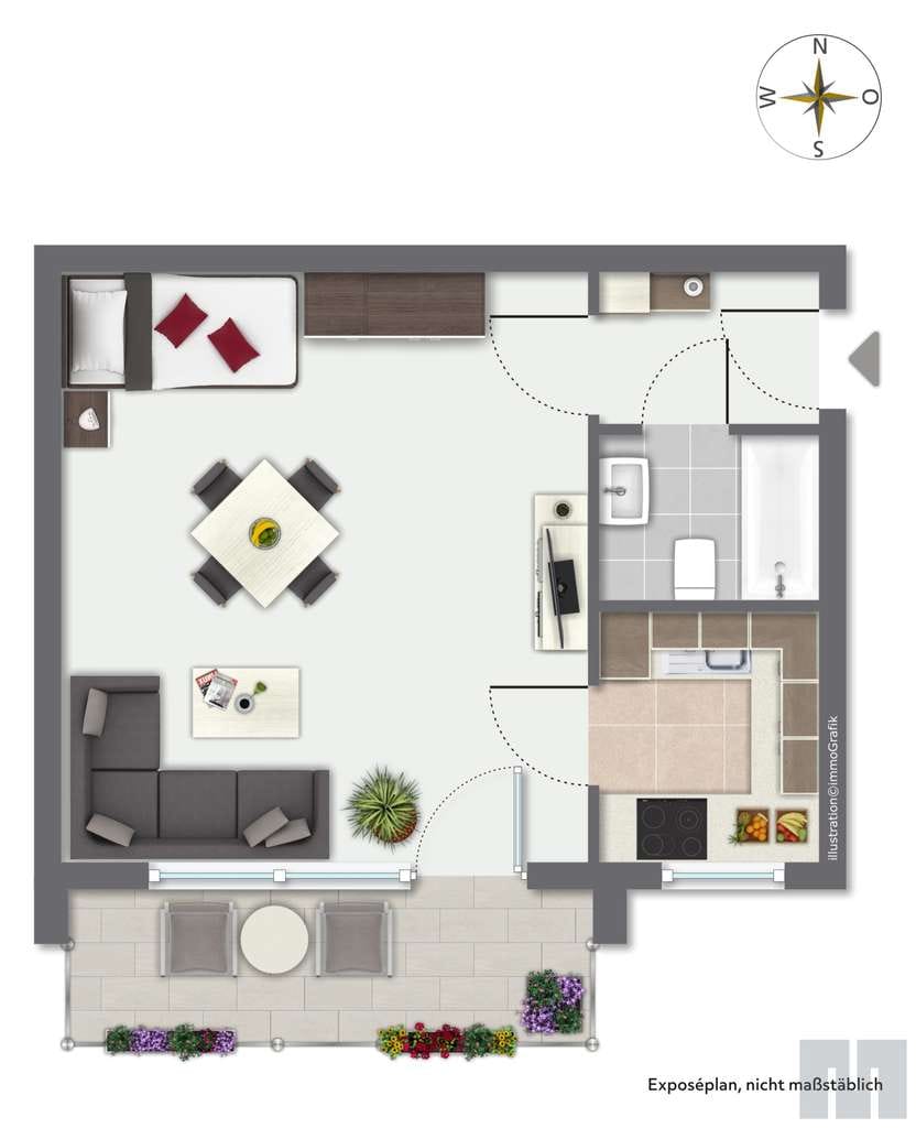 Immobilie in Steingaden - 1-Zimmer-Appartement in Steingaden
- als Ferienwohnung nutzbar! - Bild 1