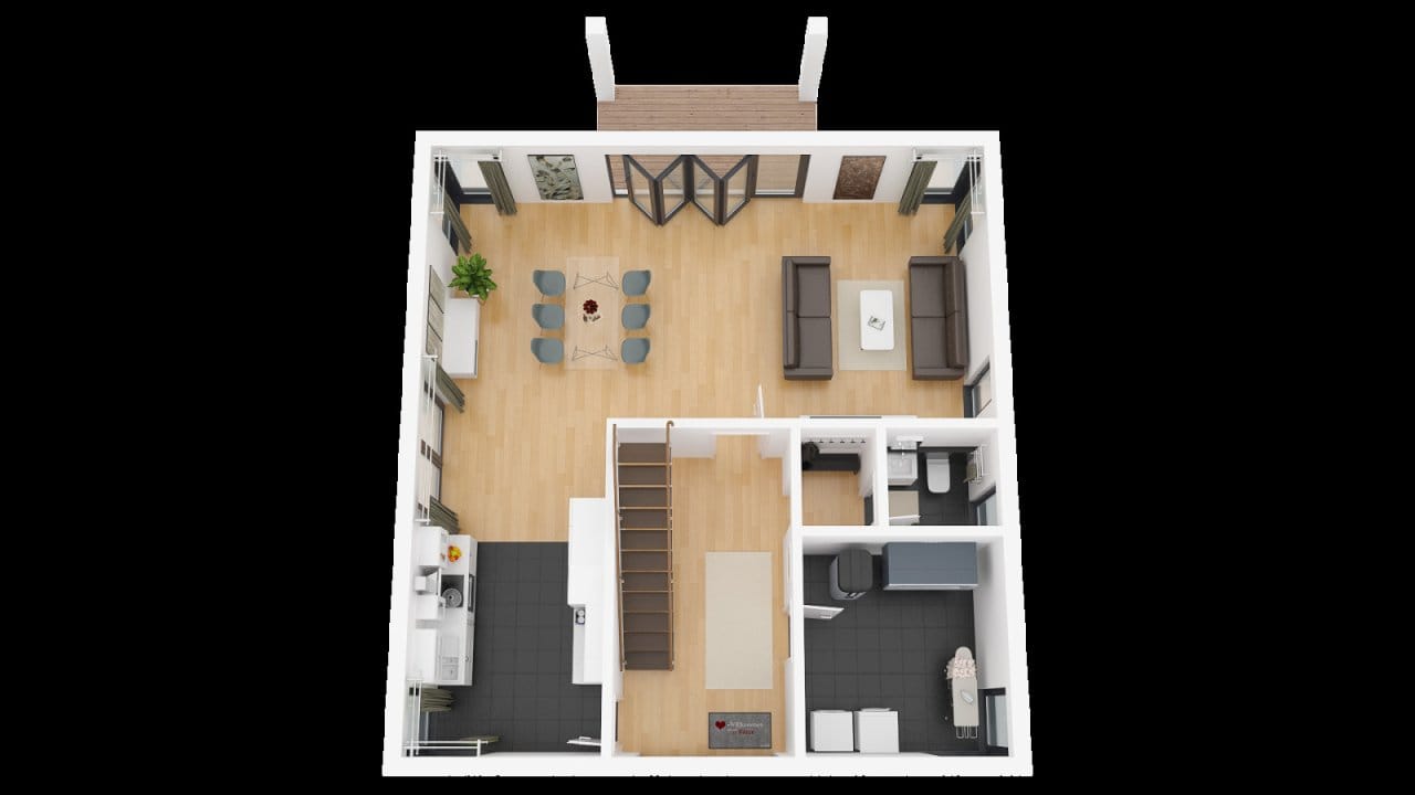 Immobilie in Geiselbach - Die zweigeschossige Stadtvilla präsentiert sich als ein modernes Architektenhaus in KfW+  - Bild 1