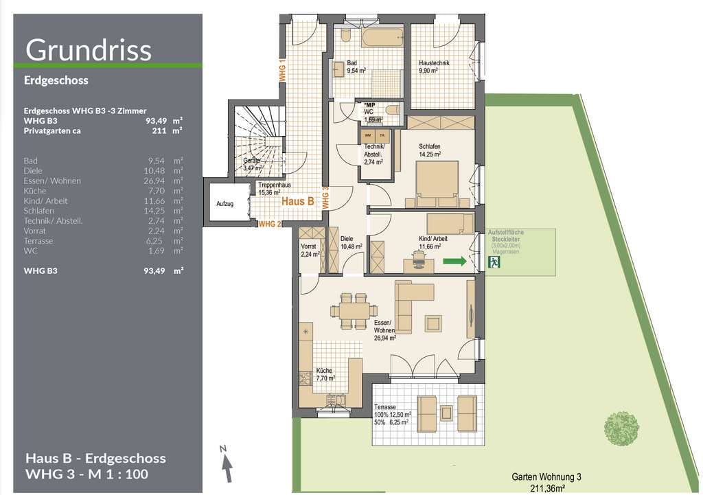 Immobilie in Schwülper - Neubauprojekt Schwülper - Barrierefr. EG-Wohnung mit 164m² Garten, Terr., Stellpl., Süd/Ost-Ausr. - Bild 1