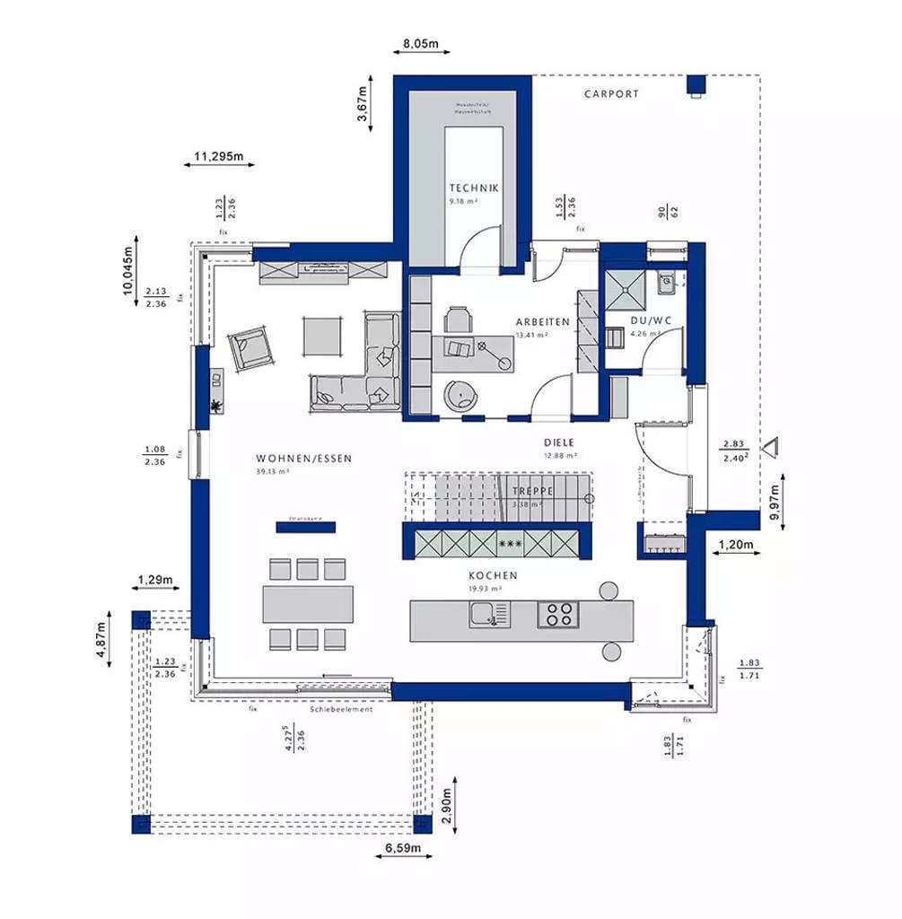 Immobilie in Oberaurach - Elegantes Einfamilienhaus mit bodentiefer Verglasung. - Bild 4