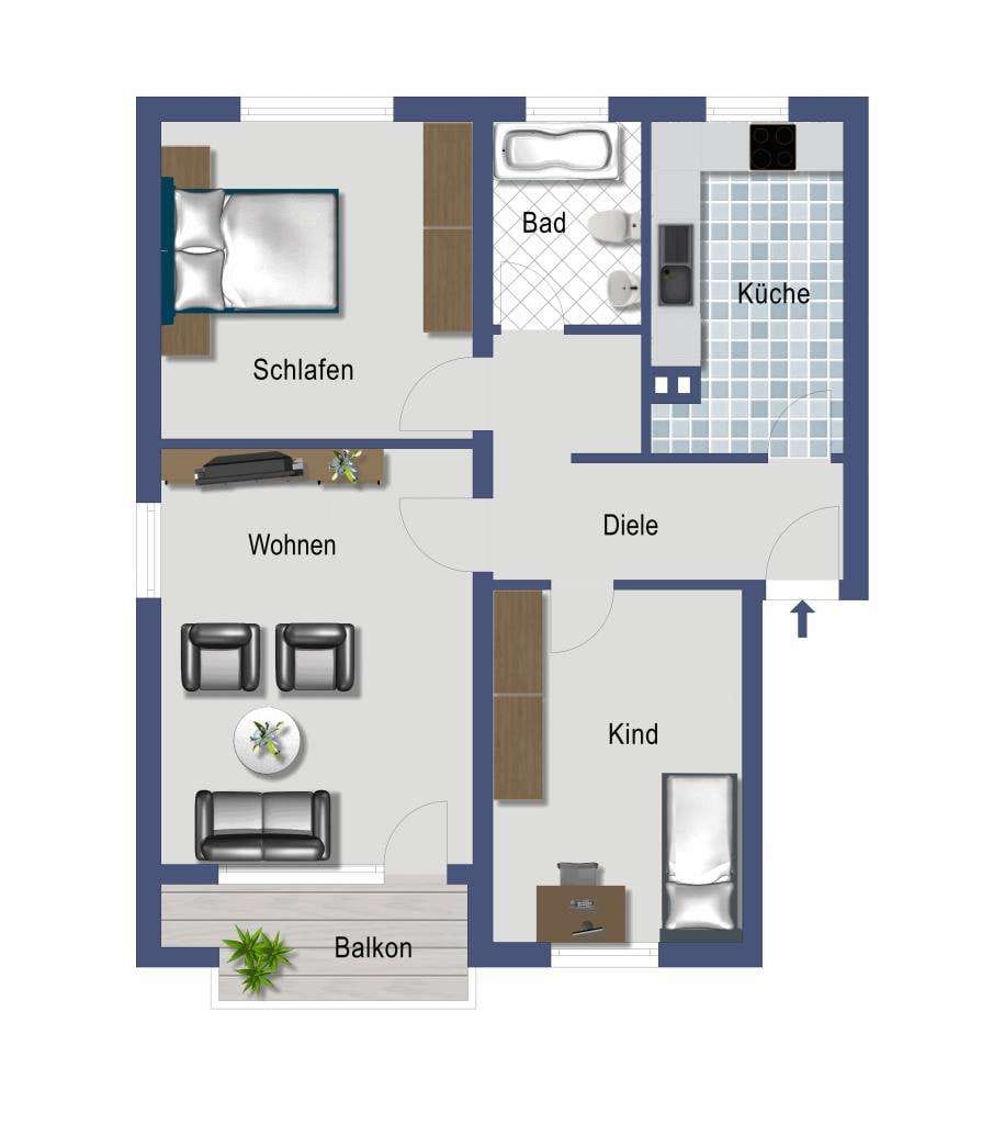 Immobilie in Grevenbroich - Kapitalanlage: 3-Zimmer-Wohnung in der Südstadt - Bild 1