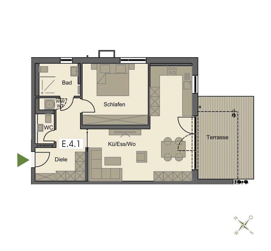 Immobilie in Pfaffenhausen - "Neue Lebensräume in Pfaffenhausen - Bahnhofsallee" 
Wohnung E.4.1 - Bild 2