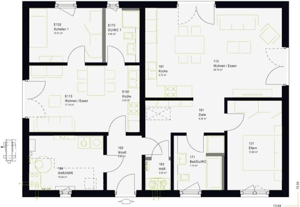 Immobilie in Mielkendorf - Ihr Zuhause mit Mehrwert: Wohnen & Mieteinnahmen verbinden - FamilyStyle Bungalow auf Ihrem Grun - Bild 3