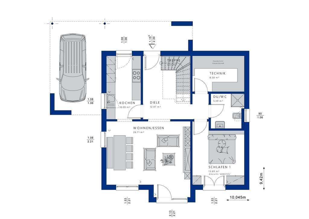 Immobilie in Eichenzell - Bien-Zenker EVOLUTION 152 - Ihr individuelles Zuhause in Eichenzell - Bild 1