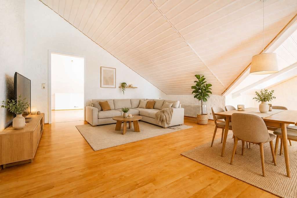 Immobilie in Bad Krozingen - Charmante 3,5-Zi.- Dachgeschosswohnung mit großer Dachterrasse & Flussblick in Bad Krozingen-Hausen - Bild 0