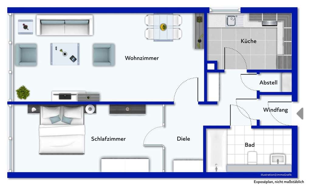 Immobilie in Trier - 2 ZKB Wohnung in idyllischer sowie zentraler Lage - Bild 1