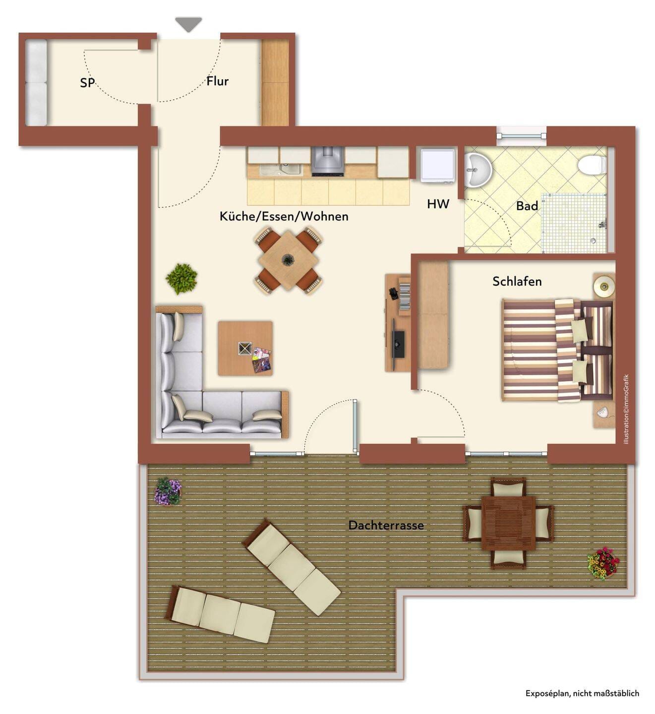 Immobilie in Neukirchen vorm Wald - Moderne, hochwertige und helle 2-Zimmer-Penthouse-Wohnung in exklusiver Aussichtslage - Neukirchen vorm Wald. - Bild 1