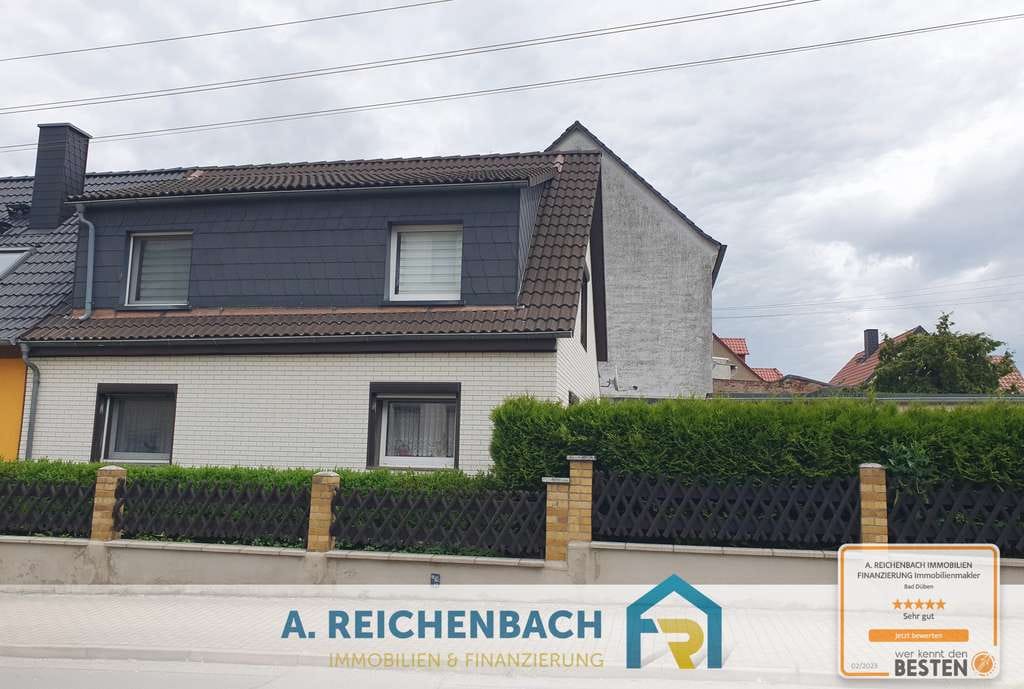 Immobilie in Eilenburg - Doppelhaushälfte mit separatem Bungalow in Eilenburg - Berg zu verkaufen! Ab mtl. 810,88 EUR Rate! - Bild 0