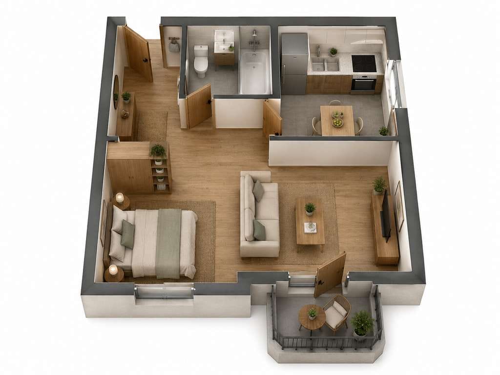 Immobilie in Sinsheim - Vermietete 1-Zimmerwohnung im DG mit Balkon!!! - Bild 4