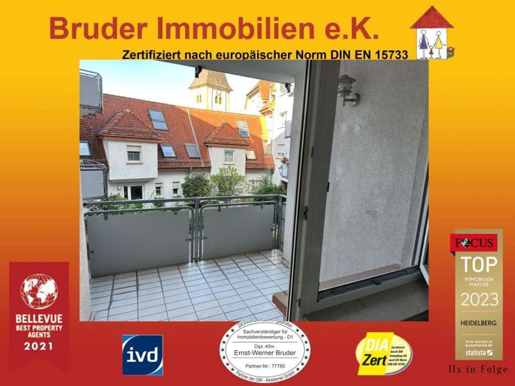 Immobilie in Leimen - Leimen: 1 ZKB im Stadtzentrum, aber ruhig, mit Balkon u. StPl, gut vermietet, keine K- Prov. - Bild 0