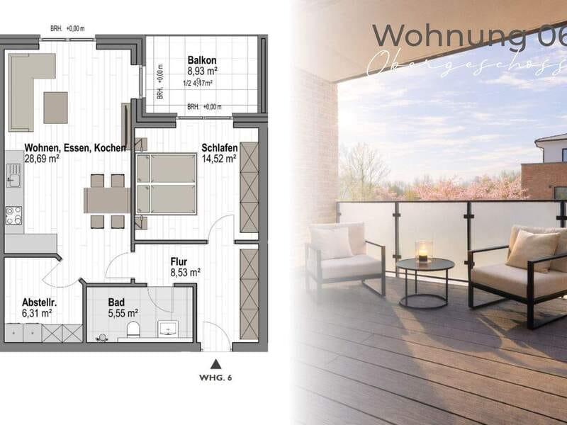 Immobilie in Lemförde - Kapitalanlage in Lemförde: 2-Zimmer-Obergeschosswohnung mit Balkon und KfW-40-Förderung - Bild 0