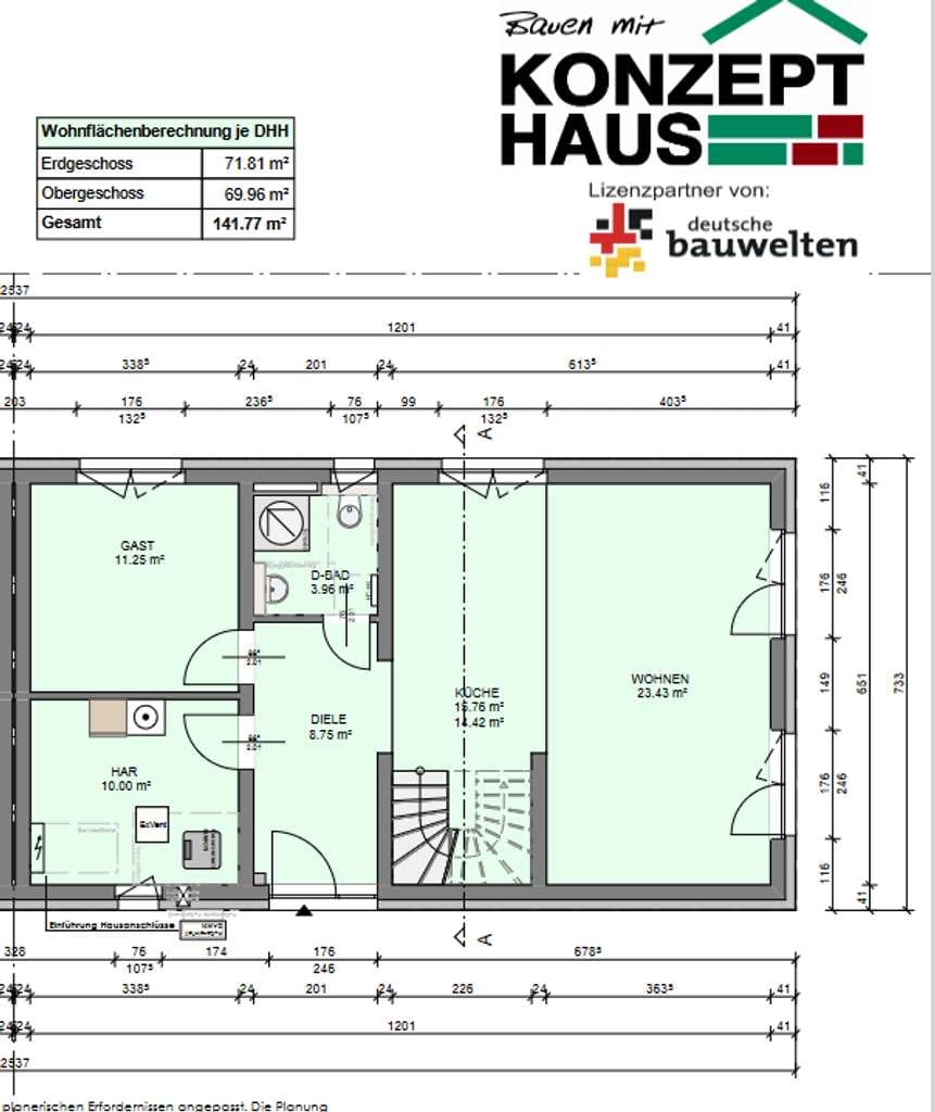 Immobilie in Waldbüttelbrunn - Wunderschöne Doppelhaushälfte inkl. ebenem Grundstück in Waldbüttelbrunn - Bild 1