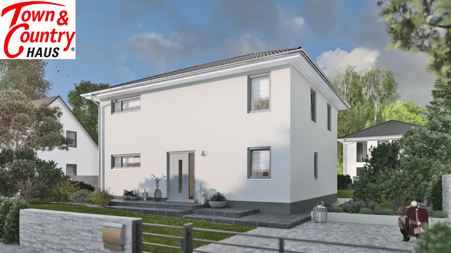 Immobilie in Stegaurach - Modernes Town & Country Stadthaus Flair 152 – 5 Zimmer, klare Architektur, zukunftssichere Technik (5km nach Bamberg) - Bild 1
