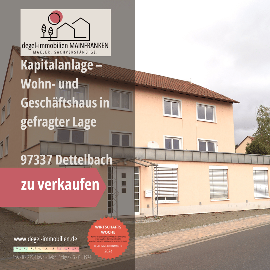 Immobilie in Dettelbach - Wohn- und Geschäftshaus mit Entwicklungschance in Dettelbach - Bild 0