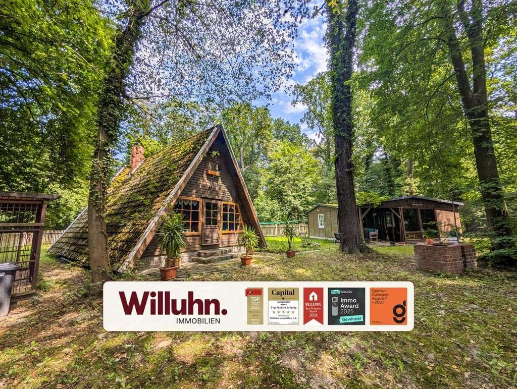 Immobilie in Brandis - Charmantes Waldgrundstück mit Bungalow, Finnhütte und Garage in Brandis-Waldsteinberg - Bild 0