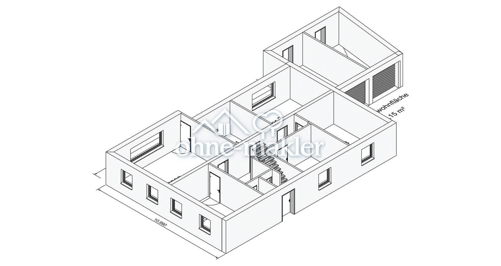 Immobilie in Bernried - Große Erdeschosswohnung, Kellerräume, Garage, Gartenanteil - Bild 4