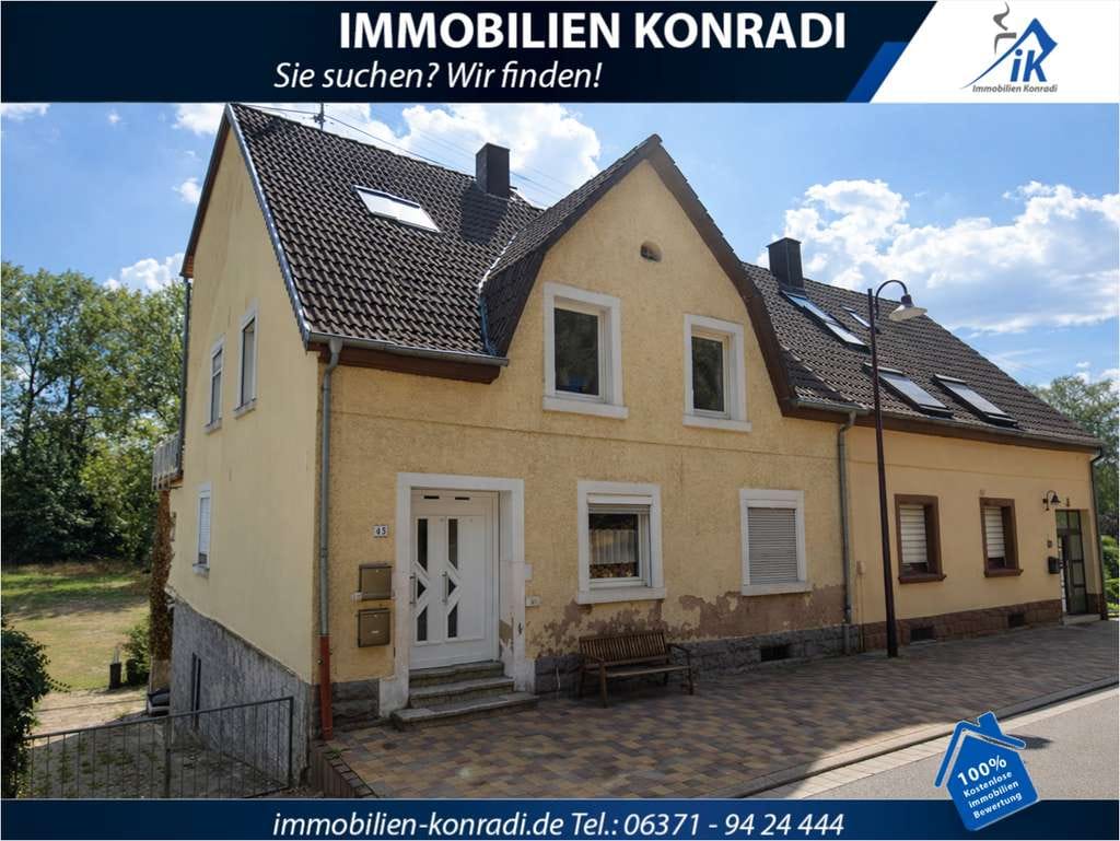 Immobilie in Henschtal - IK | Nanzdietschweiler: Doppelhaushälfte mit herrlichem Naturblick und Rohbauwohnung im EG - Bild 0
