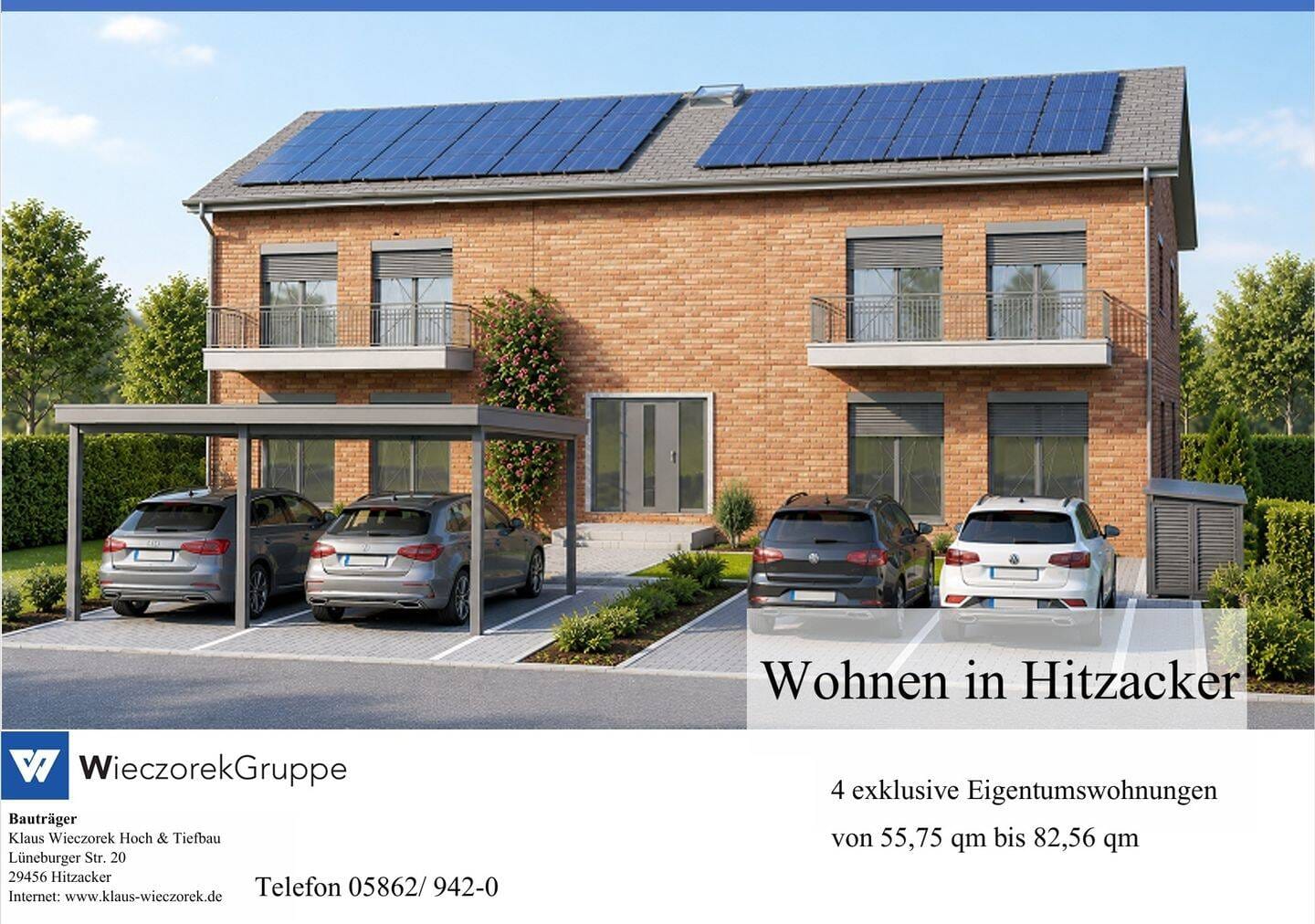 Immobilie in Hitzacker - Neubau-Eigentumswohnung im OG mit Balkon - zentral in Hitzacker & courtagefrei - Bild 0