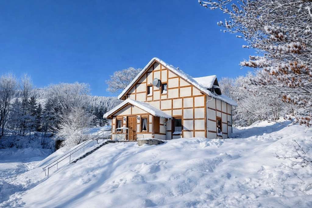 Immobilie in Oberwiesenthal - 1A-Lage direkt an der Skipiste – bezugsfertiges Ferienhaus mit Wellness in Oberwiesenthal! - Bild 1