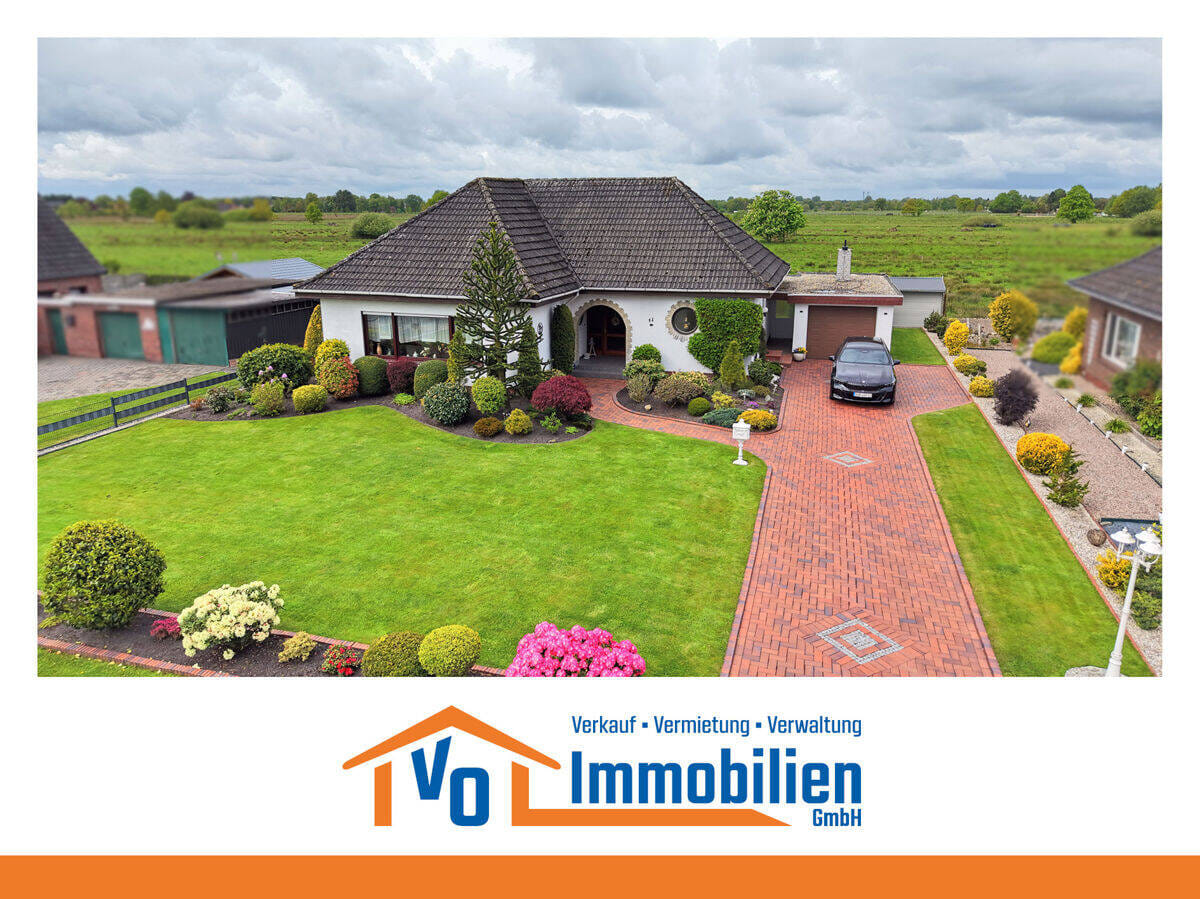 Immobilie in Großefehn - Gepflegter Bungalow mit ebenerdigen Wohnkonzept in rückwärtig unverbauter Lage von Großefehn - Bild 0