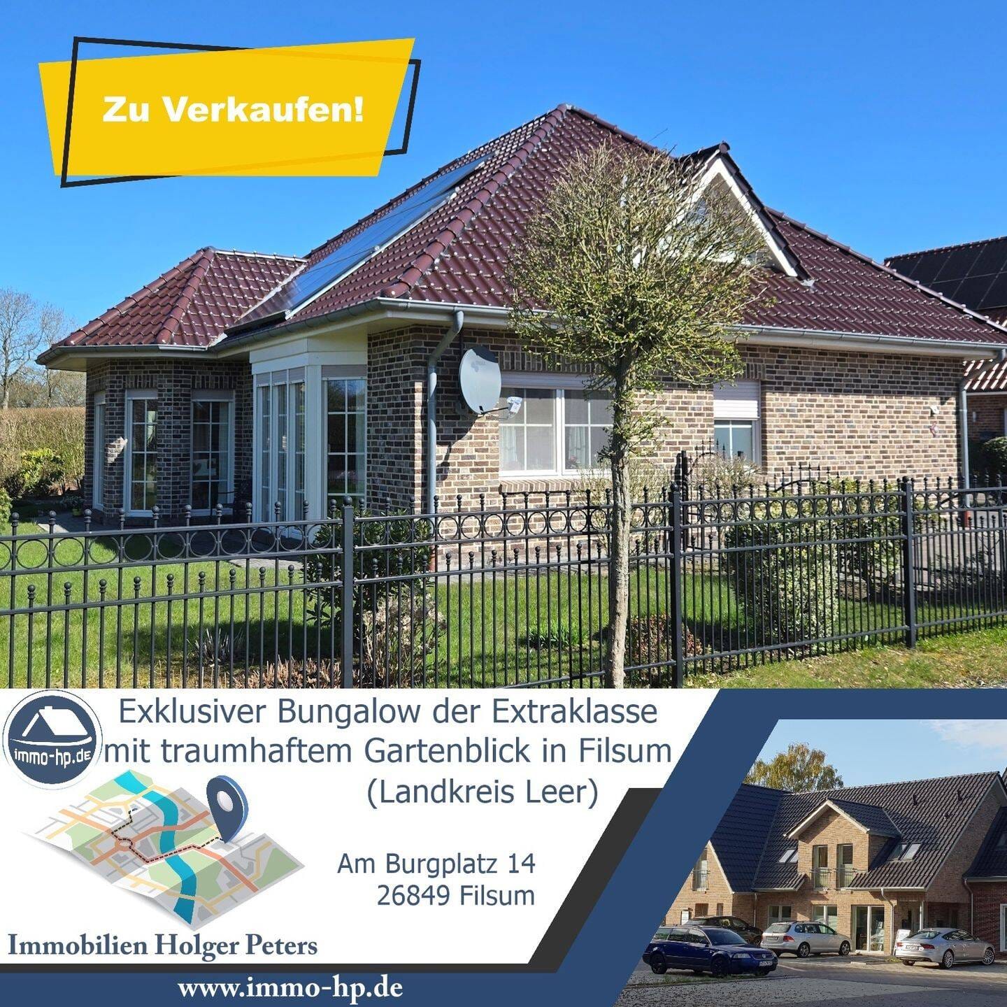 Immobilie in Filsum - Exklusiver Bungalow der Extraklasse mit traumhaftem Gartenblick in Filsum (Landkreis Leer) - Bild 0