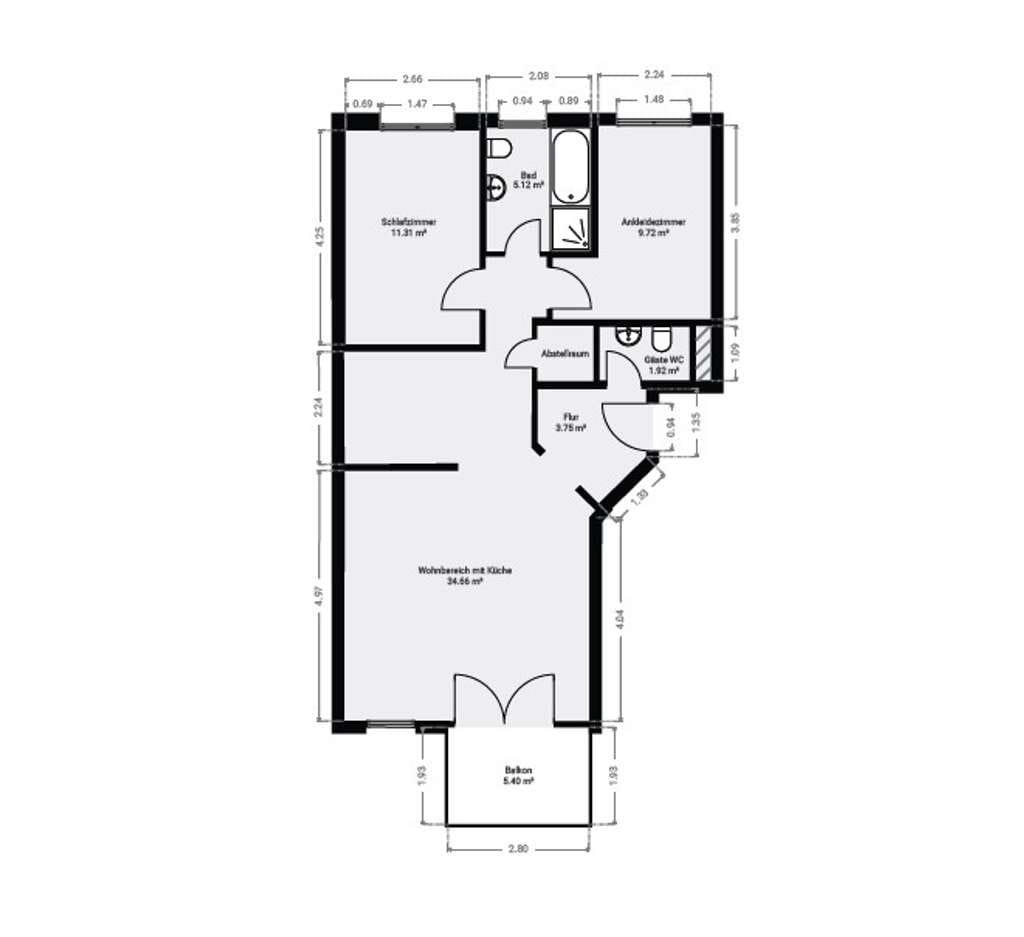 Immobilie in Sulzbach am Main - Helle 3-Zimmer-Wohnung mit Balkon, Stellplätzen und Keller in ruhigem Mehrfamilienhaus - Bild 2