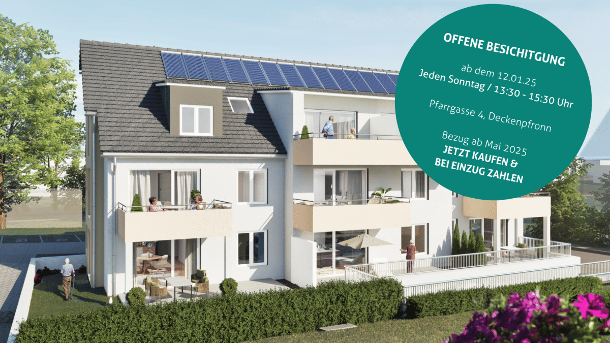Immobilie in Deckenpfronn - TOP KAPITALANLAGE - NEUBAU - HOHE VERMIETBARKEIT - Bild 1