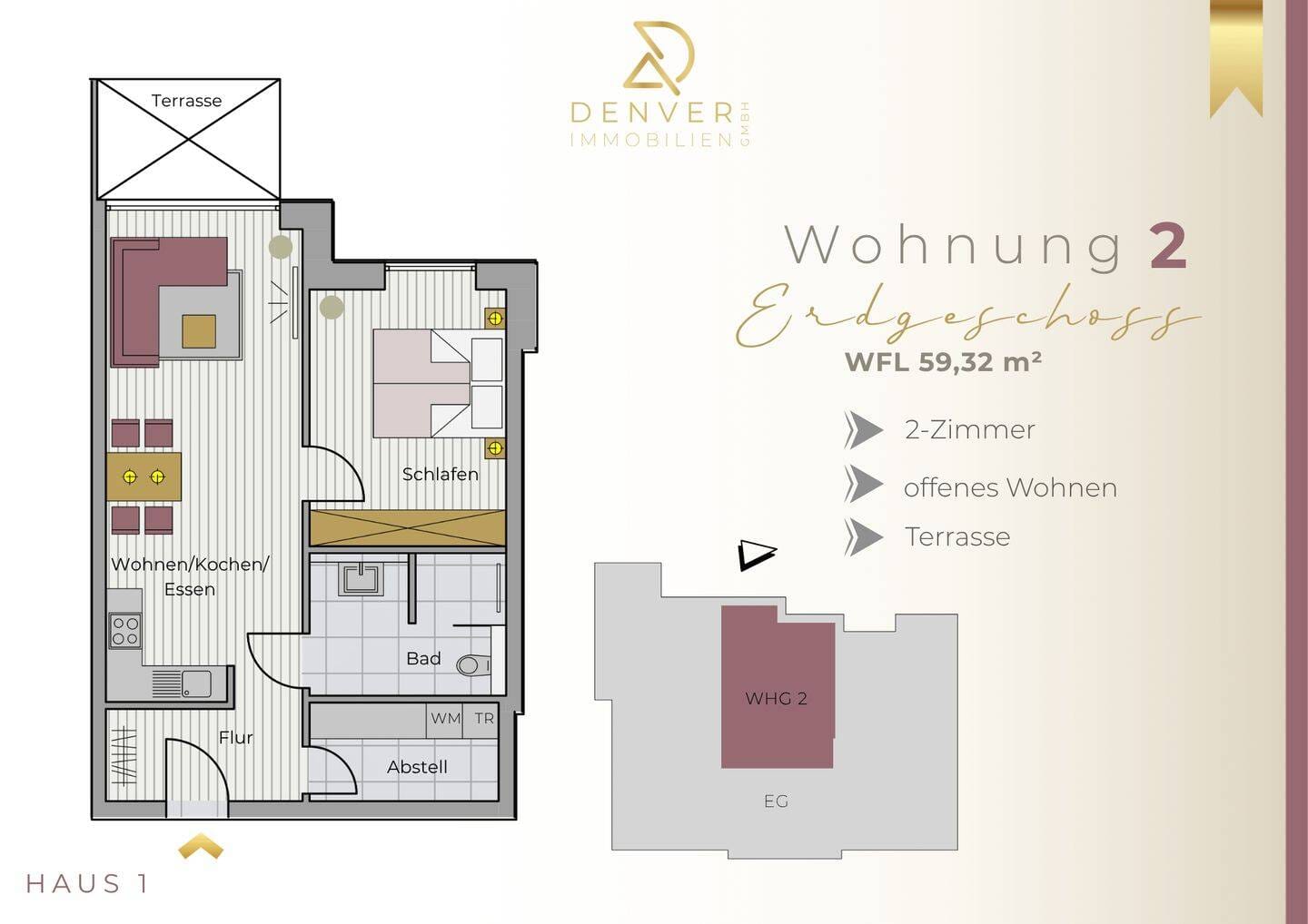 Immobilie in Dinklage - Wohnen nach Ihrem Geschmack: Hochwertige 2-Zimmer Erdgeschosswohnung in Dinklage // KfW40 & QNG - Bild 0