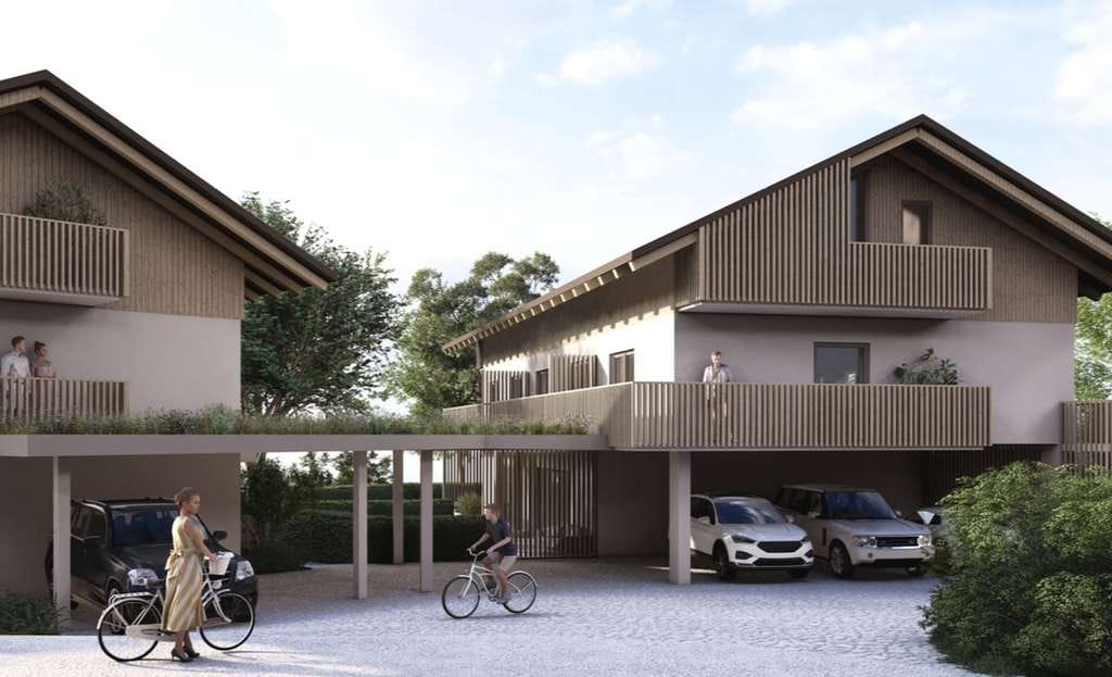 Immobilie in Riedering - Moderne Maisonette-Wohnung mit zwei Balkonen in Holzmassivbauweise, fußläufig zum Simssee - Bild 0