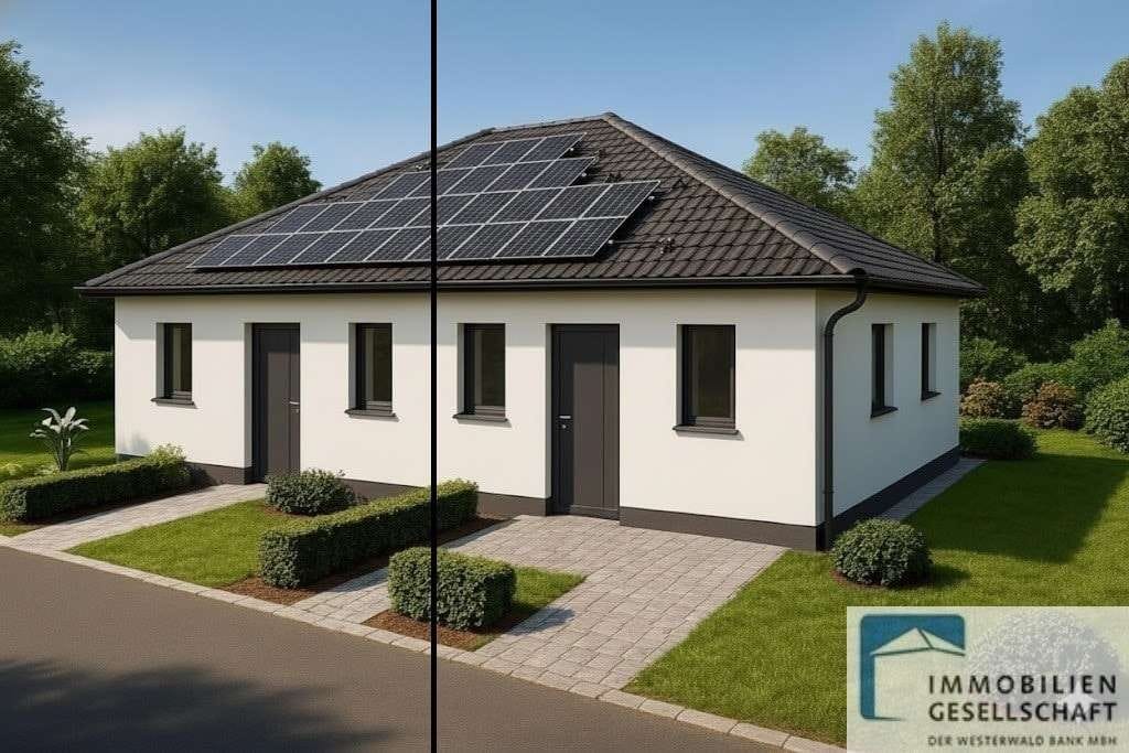 Immobilie in Flammersfeld - Neubau - Exklusive Doppelhaushälfte im Bungalowstil mit Stellplatz - KfW 296 gefördert  - Bild 0