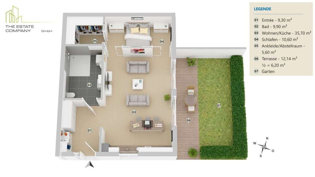 Immobilie in Dorstadt - Neubauwohnung mit Süd-West-Terrasse und Garten in Dorstadt - Bild 0