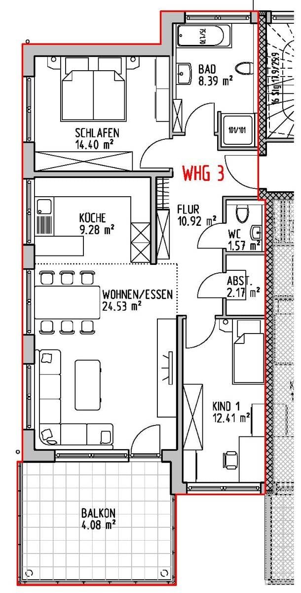 Immobilie in Althütte - Energieeffiziente 3-Zimmer-Etagenwohnung mit Balkon - Bild 2