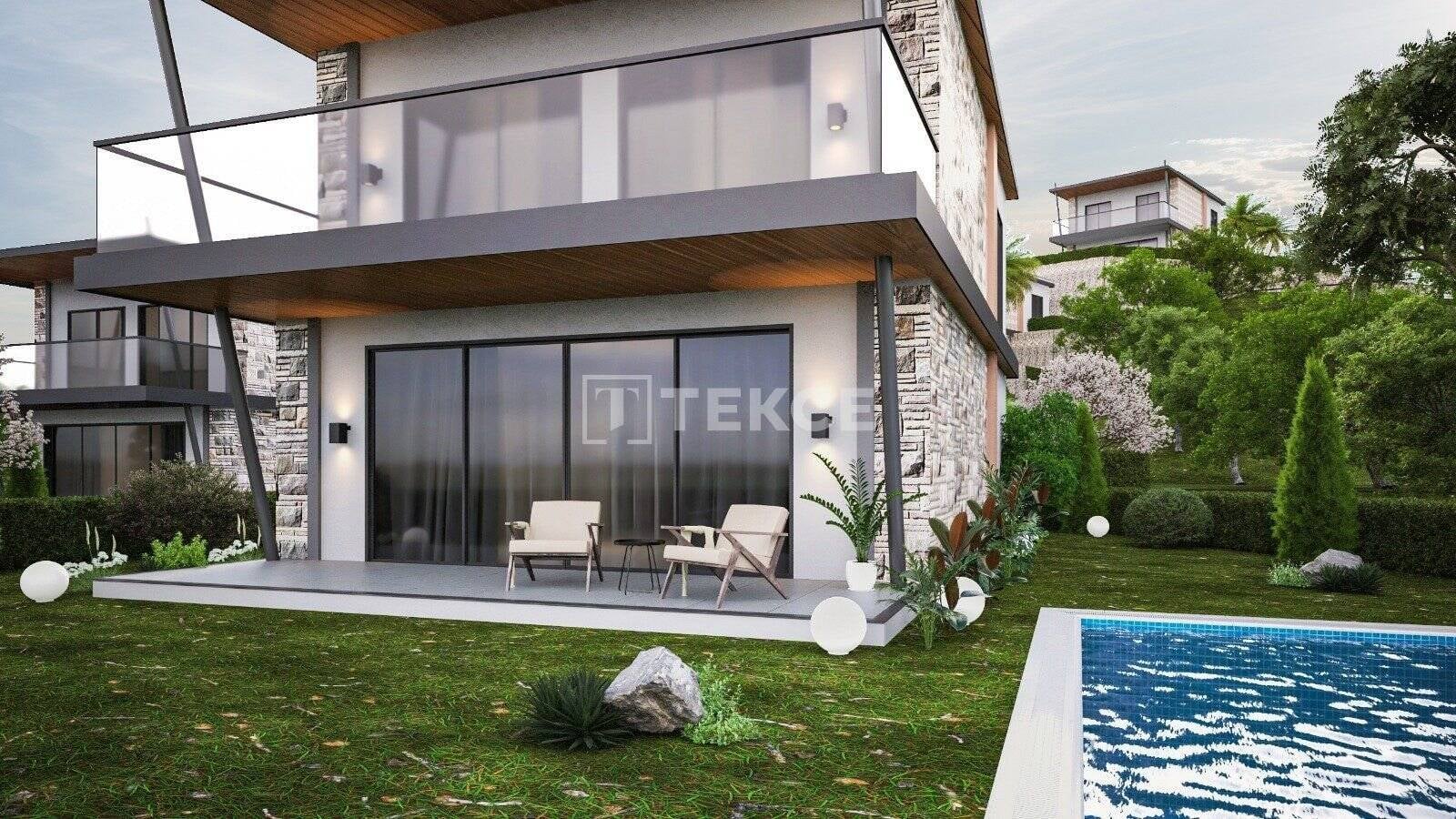 Immobilie in Lünne - Freistehende Villen mit Pools und Gärten in Konacik Bodrum - Bild 0