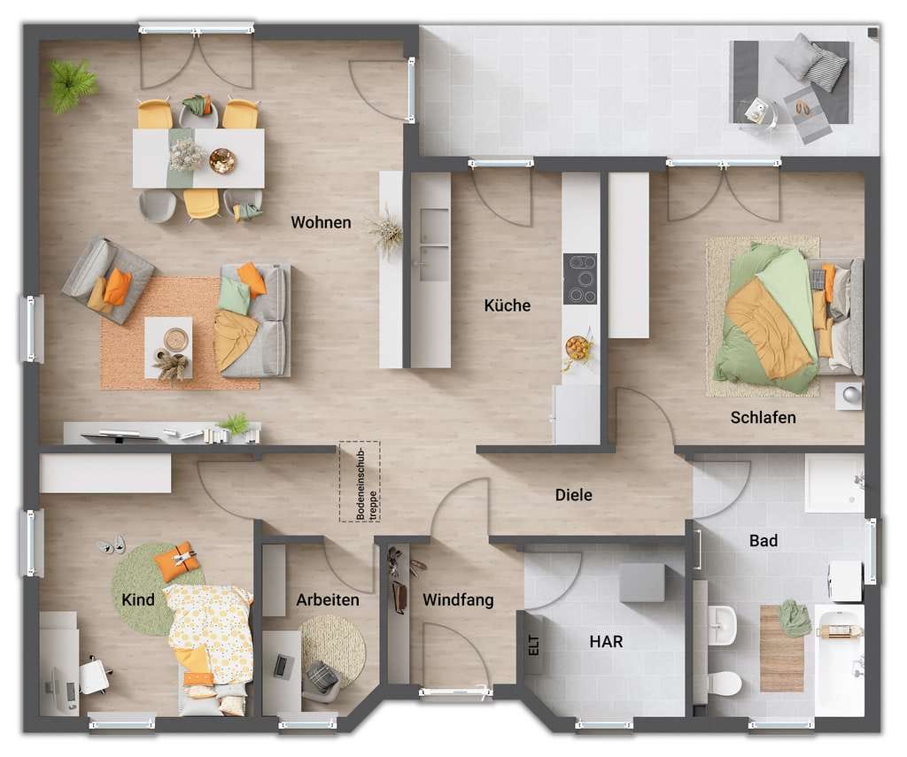Immobilie in Nünschweiler - Winkelbungalow 108 massiv gebaut, Preis inkl. Grundstück - Bild 4