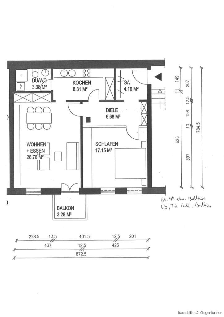 Immobilie in Deggendorf - Mitten in der Stadt. 2 - Zimmer Eigentumswohnung - Bild 2