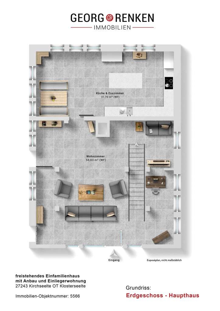Immobilie in Kirchseelte - Kirchseelte-Klosterseelte | Großzügiges Fachwerkanwesen mit Einliegerwohnung, Pool und Weidefläche - Bild 0