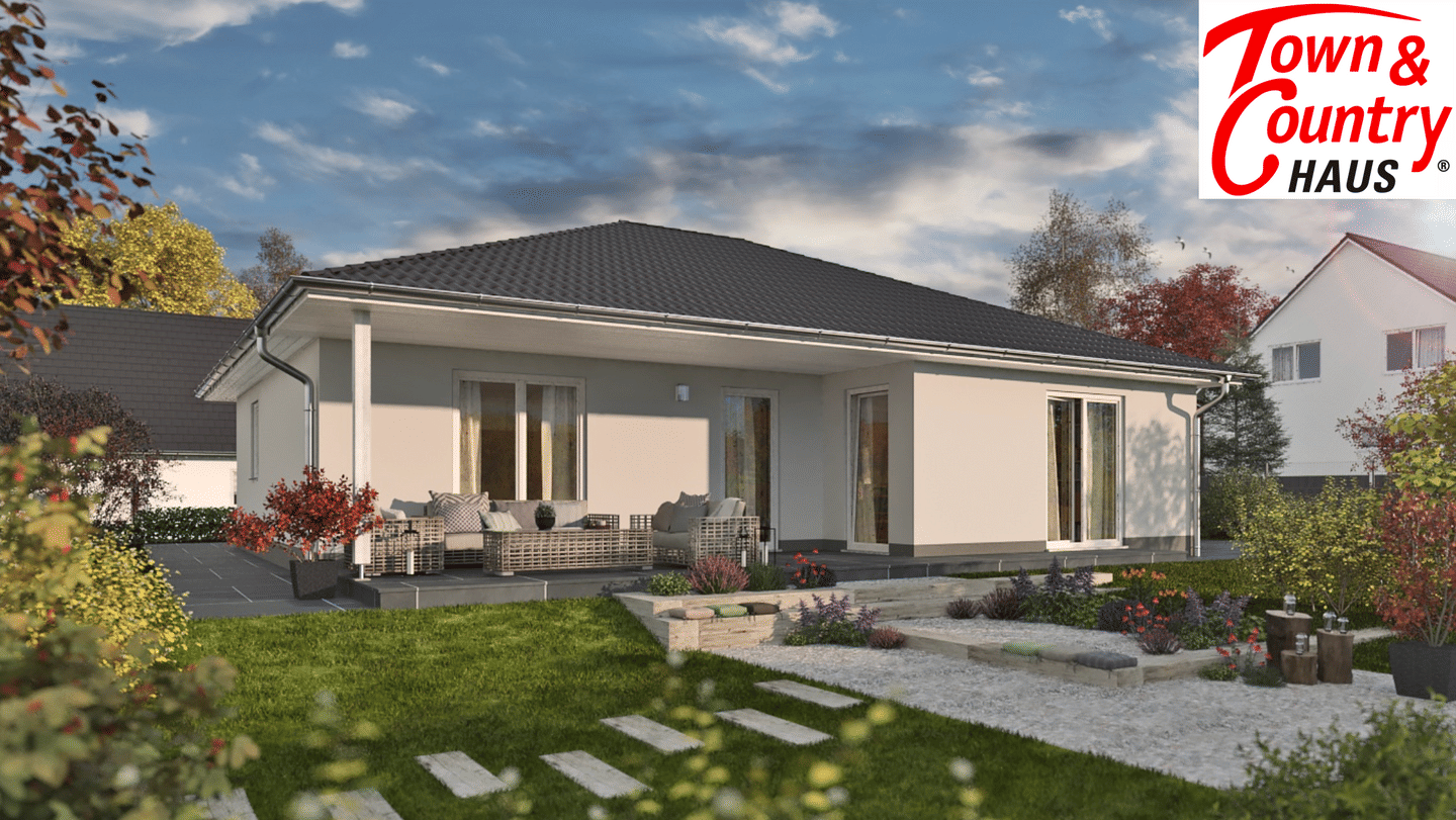Immobilie in Lehesten - Town & Country Winkelbungalow 108 – modernes Wohnen auf einer Ebene | Grundstück 538 m² in Lehesten - Bild 0