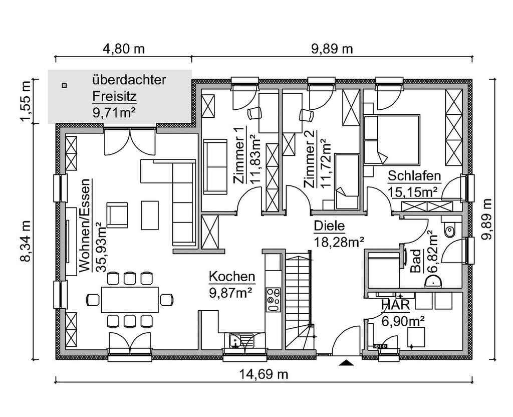 Immobilie in Harsum - 1,5 Geschosser SCANHAUS  210 inkl.Grundstück - Bild 2