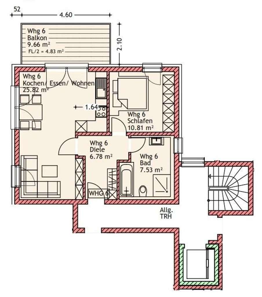 Immobilie in Reichertshausen - Reichertshausen! 2-ZKB Obergeschoss-Whg. mit 9 m² West-Balkon/FBH/elektr. Rollläden, Videosprech.! - Bild 1