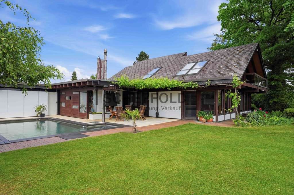 Immobilie in Warthausen - Privates Parkanwesen! Zweifamilienhaus bei Biberach mit 2 Wohneinheiten, Pool und Bauplatz optional - Bild 3