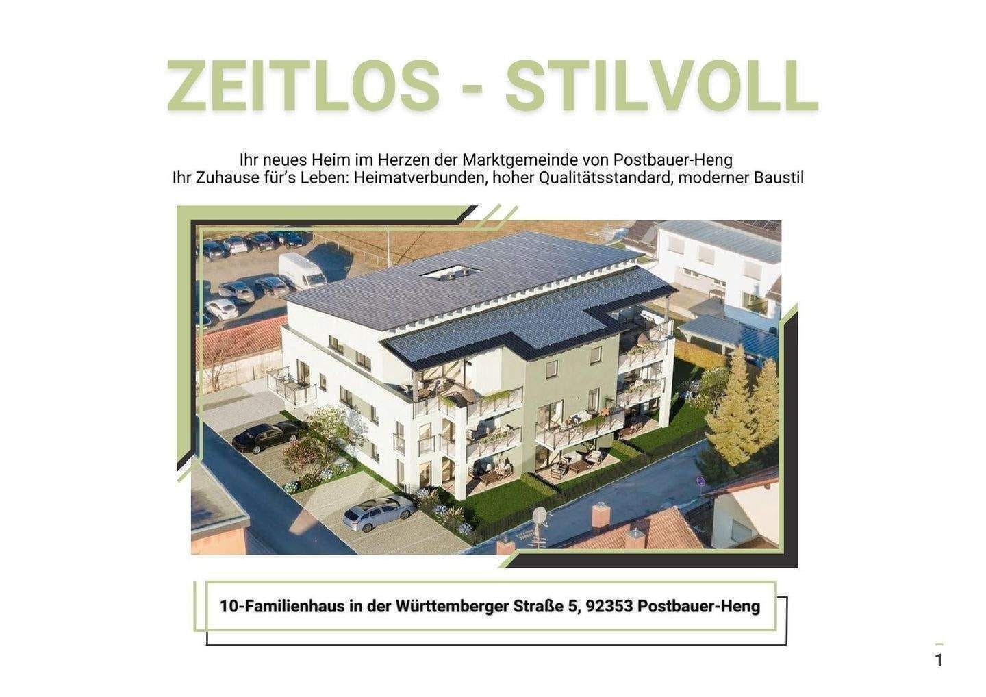 Immobilie in Postbauer-Heng - L(i)ebenswertes Wohnen im Zentrum von Postbauer-Heng mit KfW40 QNG: 2,5-Zimmer-Wohnung mit Balkon - Bild 1