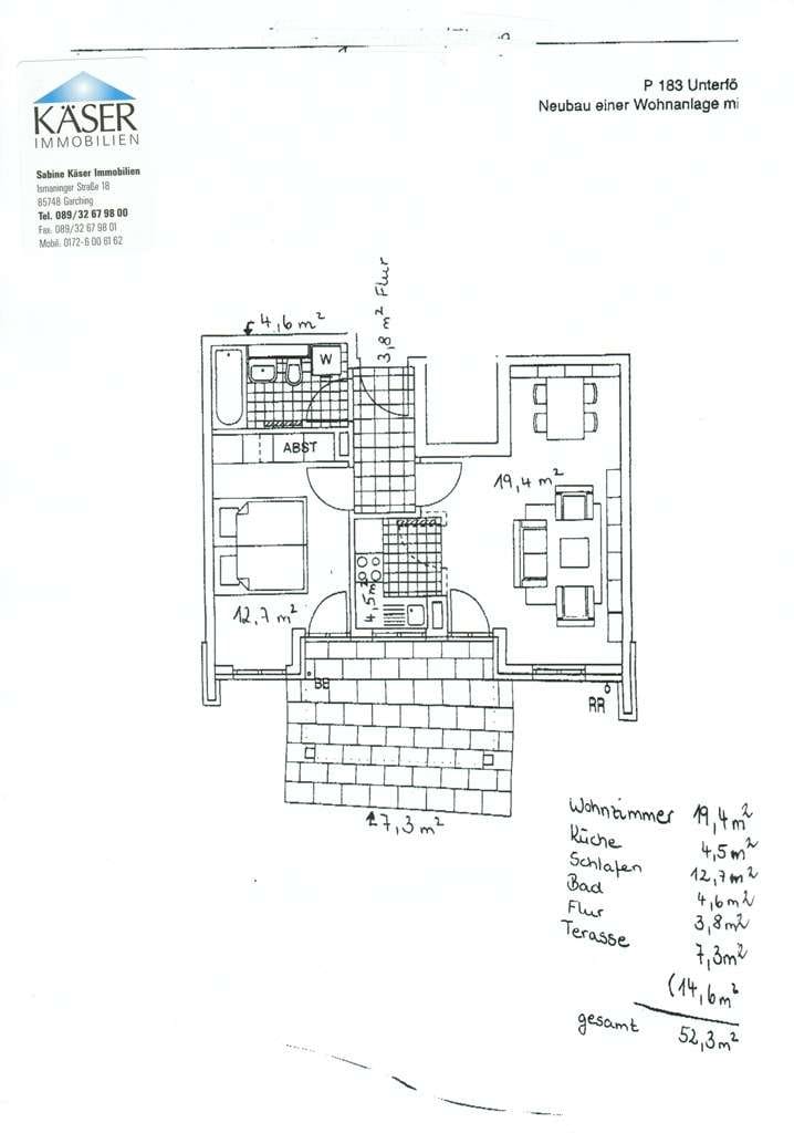 Immobilie in Unterföhring - 2-ZimmerEG mit Terrasse u. kleinen Garten - Bild 1