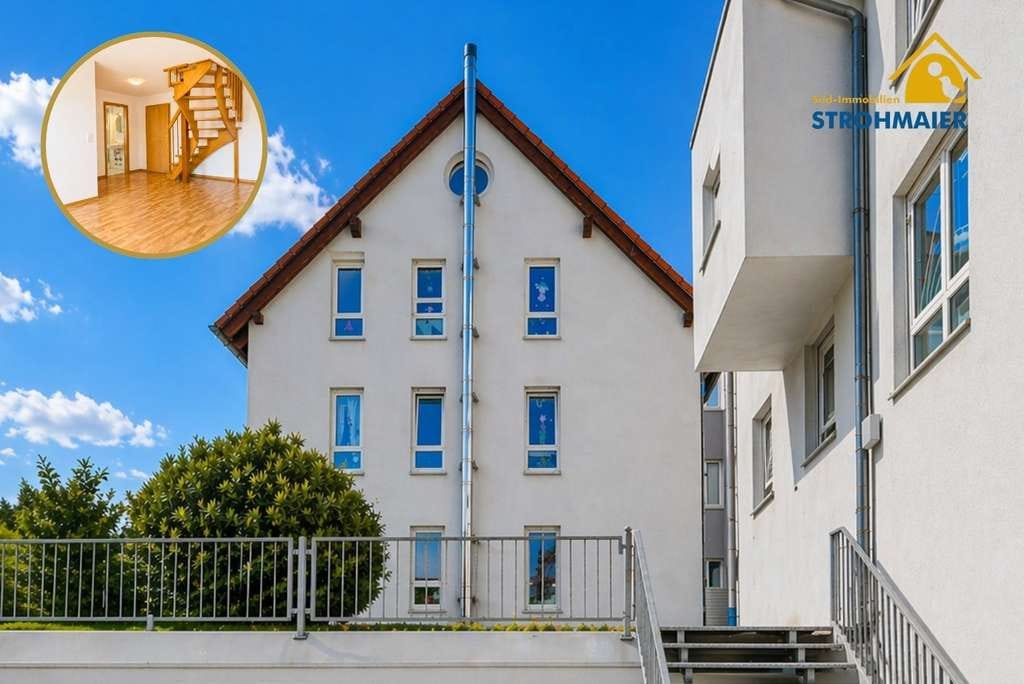 Immobilie in Gaildorf - Wohnen mit Flair: Dachgeschoss-Maisonette mit Holztreppe, Balkon und Ausblick über Gaildorf - Bild 0