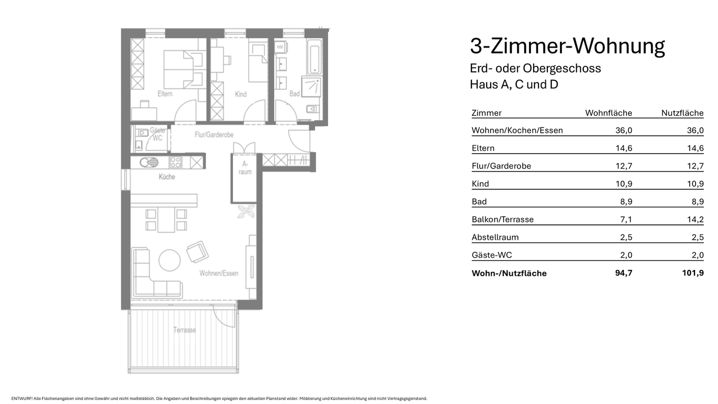 Immobilie in Tüßling - KfW 40 QNG-Standard | Neubau | 3-Zimmer-Wohnung | 5% degressiv + 5% lineare Abschreibung* - Bild 3