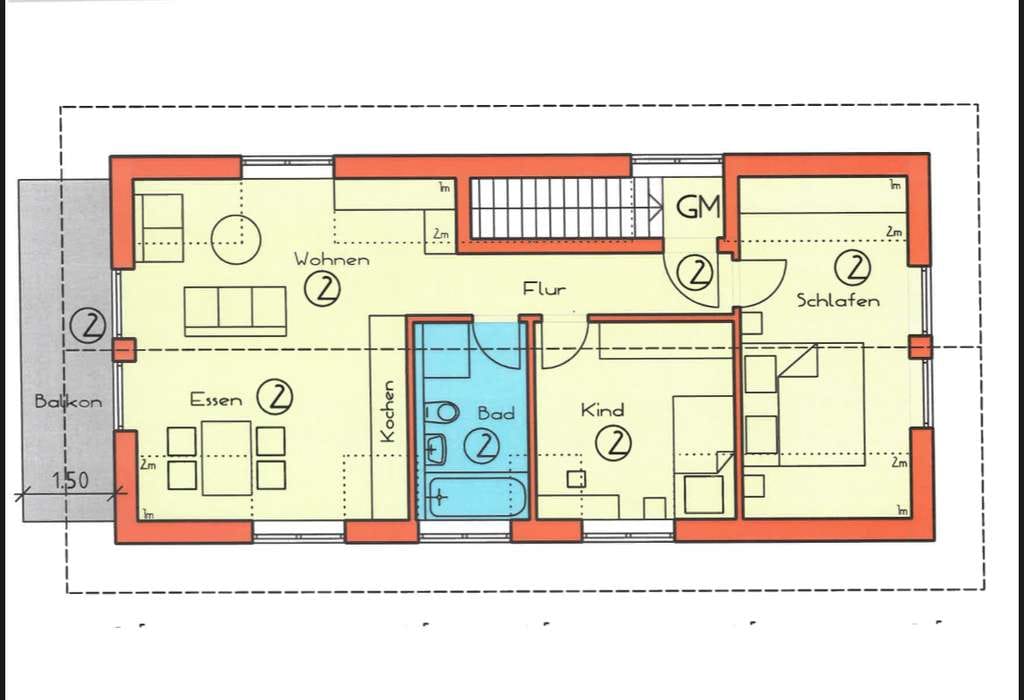 Immobilie in Parkstetten - 3-Zi.- Dachgeschosswohnung mit Balkon - Neubauprojekt (massiv Ziegel - schlüsselfertig) - Bild 4